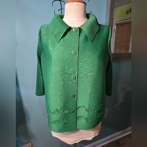 Fabulos and Chic Kelly Green Embellished Top